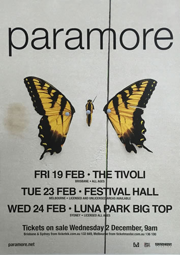 Paramore Tour Poster