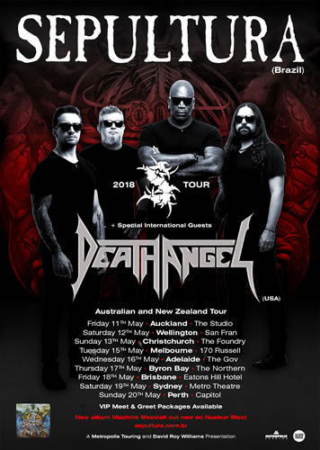 Sepultura with Death Angel 2018 Tour