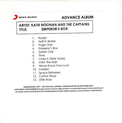 Katie Noonan And The Captains - Emperor's Box (Advance Copy)